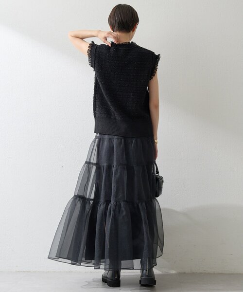 新品 Whim Gazetteツイードニットジレ ツイードニットジャケット | Whim Gazette(ウィム ガゼット
