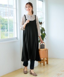 SMILE LAND | ＜大きいサイズ＞ カットソープリーツキャミワンピース(ワンピース)