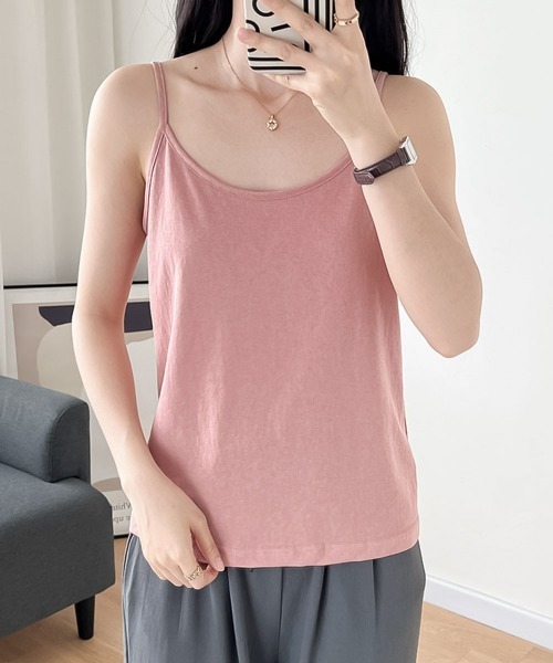 blackdia ocean(ブラックダイヤオーシャン)の「blackdia ocean ライトキャミソール(キャミソール・レディース・ベージュ/ピンク/オフホワイト/ホワイト/ライトグレー・FREE)」の8枚目の写真
