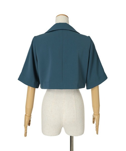 F i.n.t（フィント）の「【セットアップ対応】ハートラペルケープスリーブジャケット（セットアップ・レディース・ブルーグリーン/モカ・FREE）」の15枚目の写真