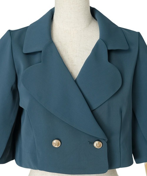 F i.n.t（フィント）の「【セットアップ対応】ハートラペルケープスリーブジャケット（セットアップ・レディース・ブルーグリーン/モカ・FREE）」の17枚目の写真