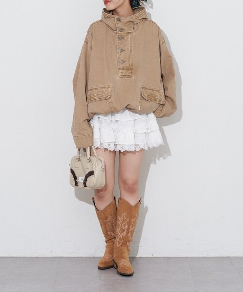 CIAOPANIC（チャオパニック）の「スウェード刺繍ウエスタンロングブーツ（ブーツ・レディース・ブラウン/ピンク・MEDIUM/SMALL/LARGE）」の4枚目の写真