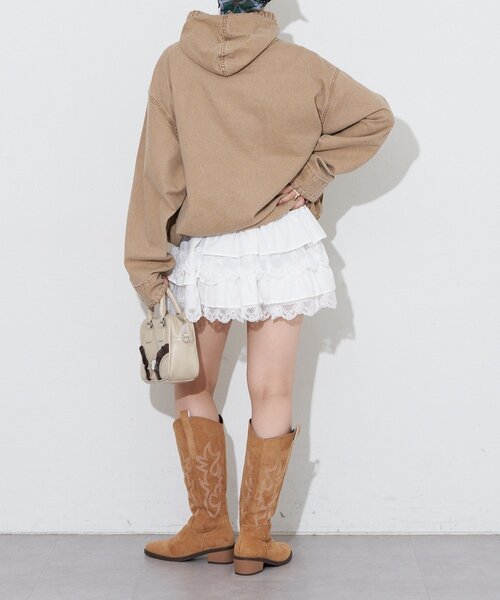 CIAOPANIC（チャオパニック）の「スウェード刺繍ウエスタンロングブーツ（ブーツ・レディース・ブラウン/ピンク・MEDIUM/SMALL/LARGE）」の6枚目の写真