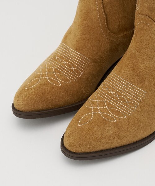 CIAOPANIC（チャオパニック）の「スウェード刺繍ウエスタンロングブーツ（ブーツ・レディース・ブラウン/ピンク・MEDIUM/SMALL/LARGE）」の11枚目の写真