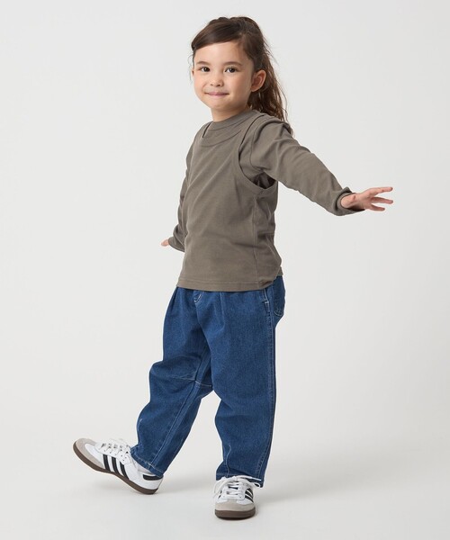 green label relaxing（グリーンレーベルリラクシング）の「シースルー ロンT＋タンク セット / キッズ  100㎝-160㎝（Tシャツ/カットソー・キッズ・ターコイズブルー系/ナチュラル/ダークグレー・150cm/140cm/120cm/100cm/130cm/110cm/160cm）」の7枚目の写真