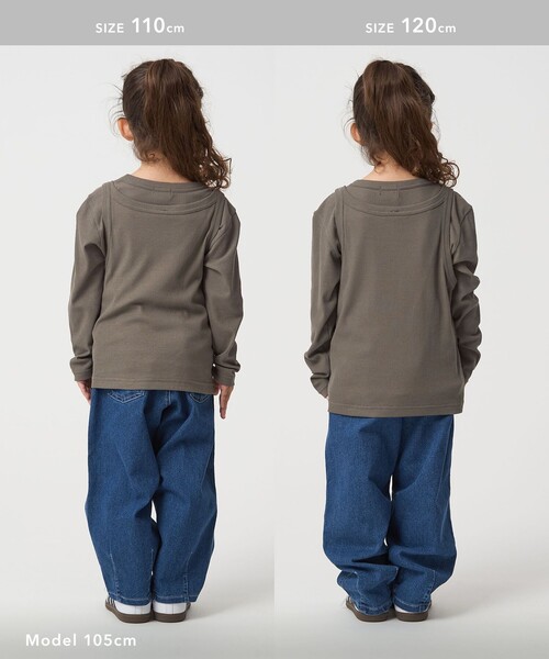 green label relaxing（グリーンレーベルリラクシング）の「シースルー ロンT＋タンク セット / キッズ  100㎝-160㎝（Tシャツ/カットソー・キッズ・ターコイズブルー系/ナチュラル/ダークグレー・150cm/140cm/120cm/100cm/130cm/110cm/160cm）」の10枚目の写真