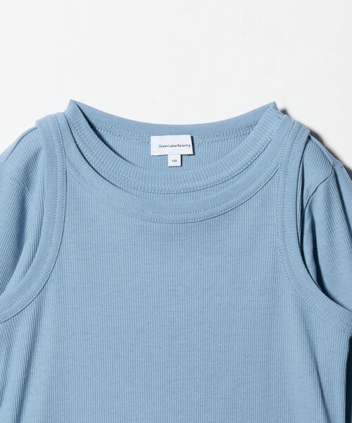 green label relaxing（グリーンレーベルリラクシング）の「シースルー ロンT＋タンク セット / キッズ  100㎝-160㎝（Tシャツ/カットソー・キッズ・ターコイズブルー系/ナチュラル/ダークグレー・150cm/140cm/120cm/100cm/130cm/110cm/160cm）」の18枚目の写真