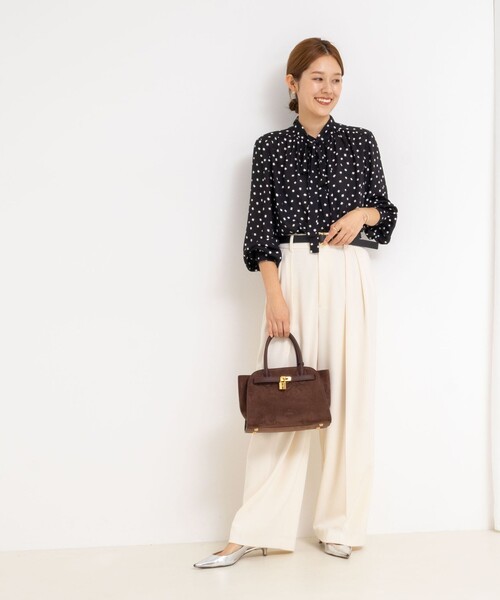 NOLLEY’S（ノーリーズ）の「ジョーゼットボウタイブラウス（シャツ/ブラウス・レディース・ミント/ブラック系その他3/キナリ・38）」の4枚目の写真