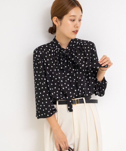 NOLLEY’S（ノーリーズ）の「ジョーゼットボウタイブラウス（シャツ/ブラウス・レディース・ミント/ブラック系その他3/キナリ・38）」の7枚目の写真