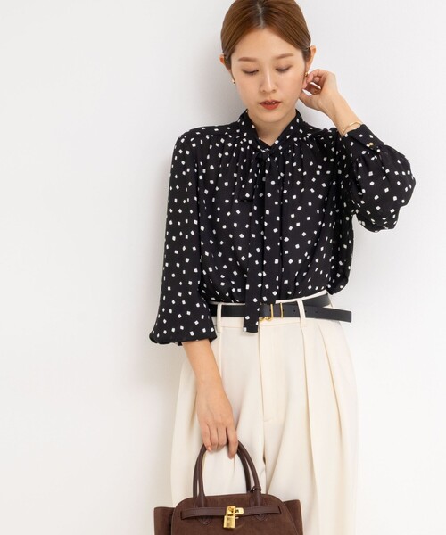 NOLLEY’S（ノーリーズ）の「ジョーゼットボウタイブラウス（シャツ/ブラウス・レディース・ミント/ブラック系その他3/キナリ・38）」の10枚目の写真