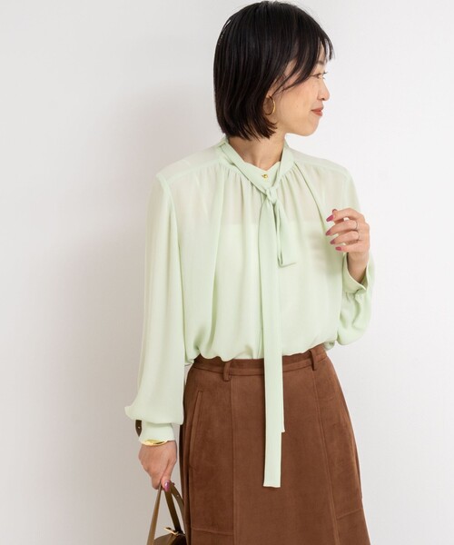 NOLLEY’S（ノーリーズ）の「ジョーゼットボウタイブラウス（シャツ/ブラウス・レディース・ミント/ブラック系その他3/キナリ・38）」の22枚目の写真