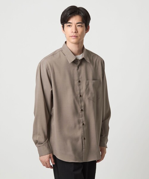 green label relaxing(グリーンレーベルリラクシング)の「【WEB限定】AIRLY ポプリン ジャストルーズ シャツ(シャツ/ブラウス・メンズ・ネイビー/モカ/ダークブラウン・XL/L/S/M)」の2枚目の写真