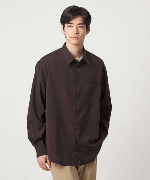 green label relaxing(グリーンレーベルリラクシング)の「【WEB限定】AIRLY ポプリン ジャストルーズ シャツ(シャツ/ブラウス・メンズ・ネイビー/モカ/ダークブラウン・XL/L/S/M)」の6枚目の写真