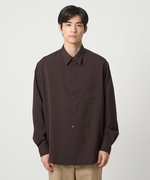 green label relaxing(グリーンレーベルリラクシング)の「【WEB限定】AIRLY ポプリン ジャストルーズ シャツ(シャツ/ブラウス・メンズ・ネイビー/モカ/ダークブラウン・XL/L/S/M)」の8枚目の写真