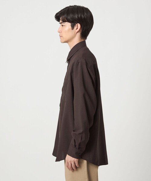 green label relaxing(グリーンレーベルリラクシング)の「【WEB限定】AIRLY ポプリン ジャストルーズ シャツ(シャツ/ブラウス・メンズ・ネイビー/モカ/ダークブラウン・XL/L/S/M)」の9枚目の写真
