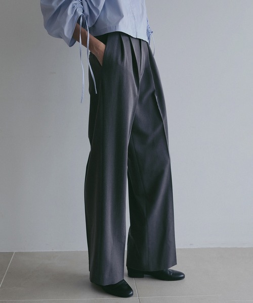 MANOF(マノフ)の「WAIST SLIT SLACKS(スラックス・レディース・ブラックミックス/アイボリー/チャコールグレー・S/M)」の20枚目の写真