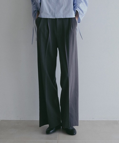 MANOF(マノフ)の「WAIST SLIT SLACKS(スラックス・レディース・ブラックミックス/アイボリー/チャコールグレー・S/M)」の19枚目の写真