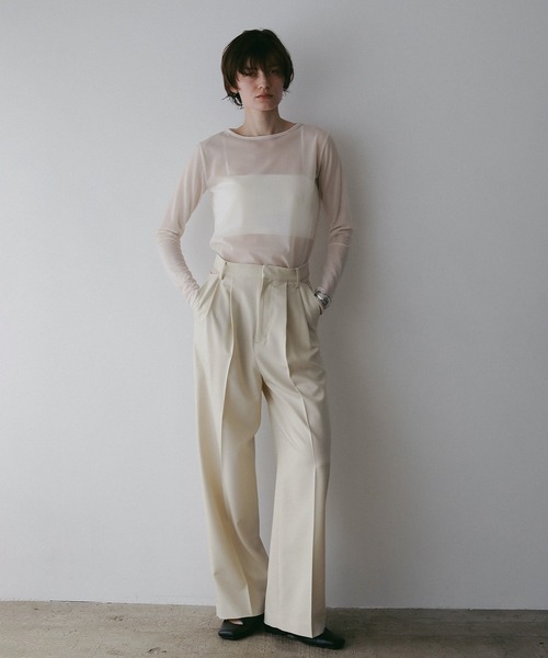 MANOF(マノフ)の「WAIST SLIT SLACKS(スラックス・レディース・ブラックミックス/アイボリー/チャコールグレー・S/M)」の8枚目の写真