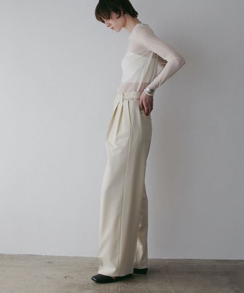 MANOF(マノフ)の「WAIST SLIT SLACKS(スラックス・レディース・ブラックミックス/アイボリー/チャコールグレー・S/M)」の9枚目の写真