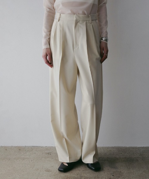 MANOF(マノフ)の「WAIST SLIT SLACKS(スラックス・レディース・ブラックミックス/アイボリー/チャコールグレー・S/M)」の5枚目の写真