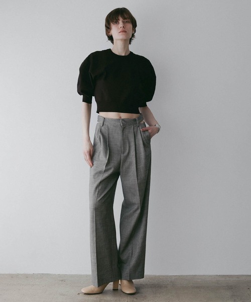 MANOF(マノフ)の「WAIST SLIT SLACKS(スラックス・レディース・ブラックミックス/アイボリー/チャコールグレー・S/M)」の14枚目の写真