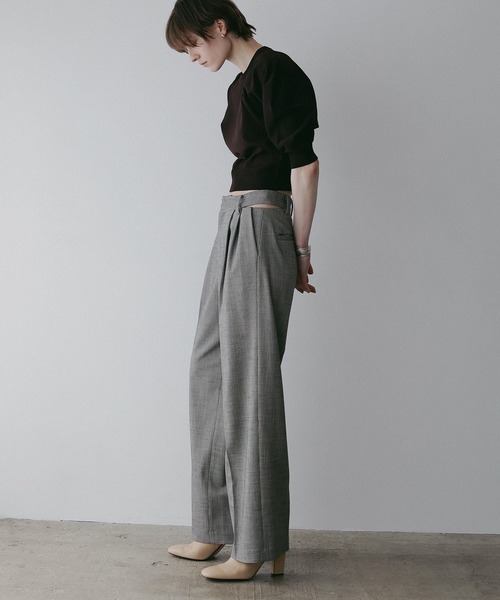 MANOF(マノフ)の「WAIST SLIT SLACKS(スラックス・レディース・ブラックミックス/アイボリー/チャコールグレー・S/M)」の15枚目の写真