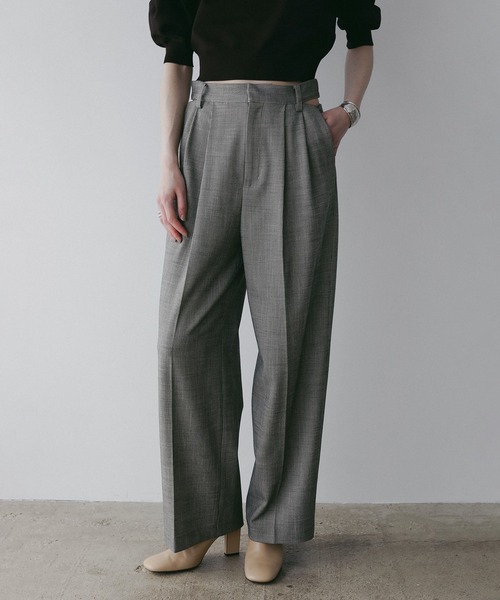 MANOF(マノフ)の「WAIST SLIT SLACKS(スラックス・レディース・ブラックミックス/アイボリー/チャコールグレー・S/M)」の12枚目の写真