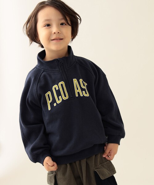 BEAMS mini（ビームスミニ）の「ハーフジップ スウェット プルオーバー 2025FW（90～140cm）（スウェット・キッズ・ナチュラル/ネイビー・110/100/90/140/130/120）」の2枚目の写真