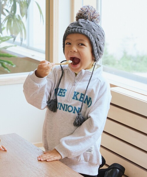 BEAMS mini（ビームスミニ）の「ハーフジップ スウェット プルオーバー 2025FW（90～140cm）（スウェット・キッズ・ナチュラル/ネイビー・110/100/90/140/130/120）」の3枚目の写真