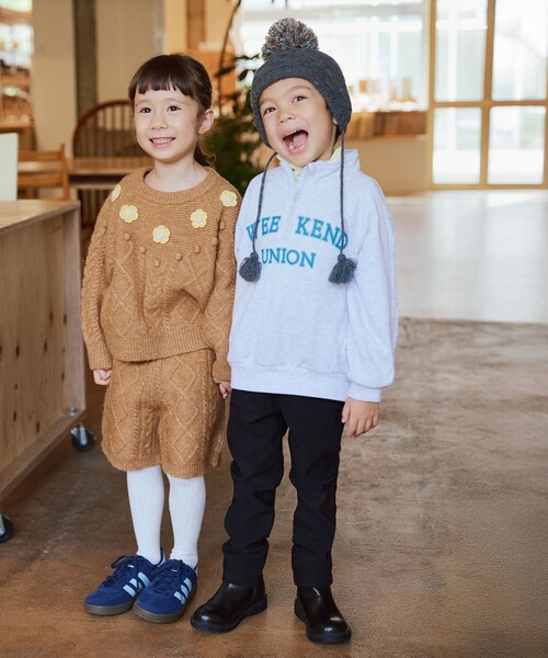 BEAMS mini（ビームスミニ）の「ハーフジップ スウェット プルオーバー 2025FW（90～140cm）（スウェット・キッズ・ナチュラル/ネイビー・110/100/90/140/130/120）」の4枚目の写真