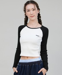 ELEMENT/エレメント リブリンガーTシャツ ロンＴ クロップド丈 BF024-065