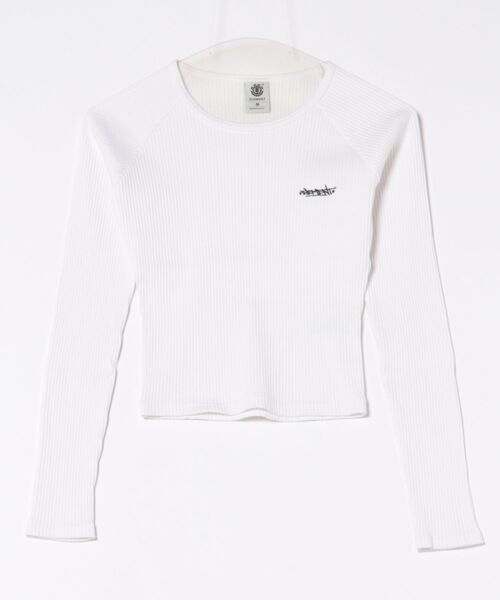 ELEMENT(エレメント)の「ELEMENT/エレメント リブリンガーTシャツ ロンT クロップド丈 BF024-065(Tシャツ/カットソー・レディース・ブラック/ホワイト/ホワイト×ブラック・M)」の18枚目の写真