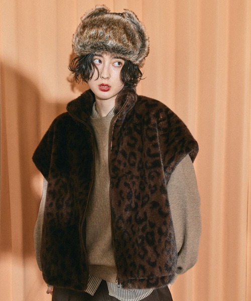 美品✩サファイアミンク✩変色無し✩ファーベスト✩柔らか✩艷やか✩ジレ osharewalker ジレ ベスト フェイクファー レディース アウター