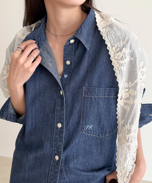 大人気リバイバル】FR刺繍デニムシャツ（シャツ/ブラウス）｜fredy