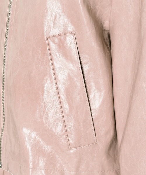 Narcissus（ナルシス）の「【Narcissus】レザージップジャケット（ライダースジャケット・レディース・ピンク・FREE）」の14枚目の写真