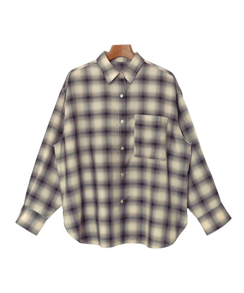 m me emd エムミーエメ　チェックシャツ セール】イージーケアチェックシャツ（シャツ/ブラウス）｜andme