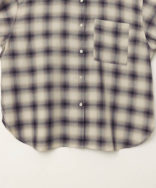 m me emd エムミーエメ　チェックシャツ andme ブラウス シャツ チェック柄衿付きシャツ レディース