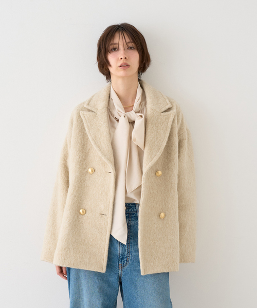 DOUX ARCHIVES シャギーＰコート　ベージュ サイズ38 DOUX ARCHIVES シャギーPコート ベージュ サイズ38