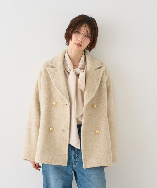 追加4】【一部店舗限定】ラメシャギースライバーPコート/ピーコート