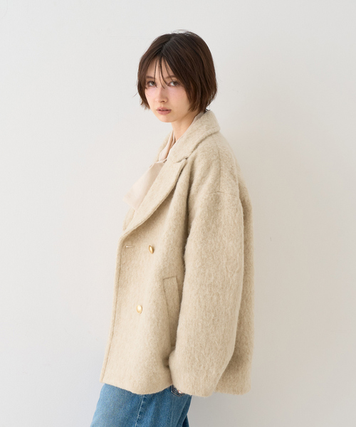 【はな】omekashi オメカシ　人気完売品　シャギースタンドピーコート 今季一押しアウター】シャギースタンドピーコート | Omekashi