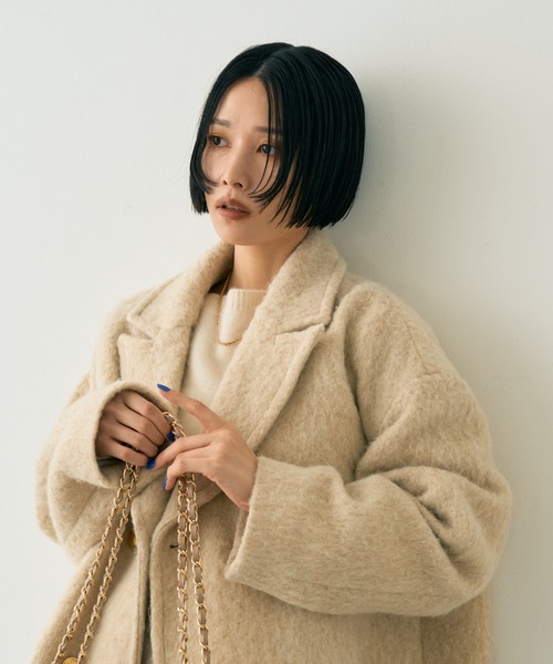 追加4】【一部店舗限定】ラメシャギースライバーPコート/ピーコート