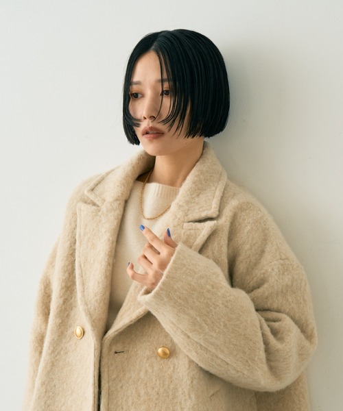 追加4】【一部店舗限定】ラメシャギースライバーPコート/ピーコート