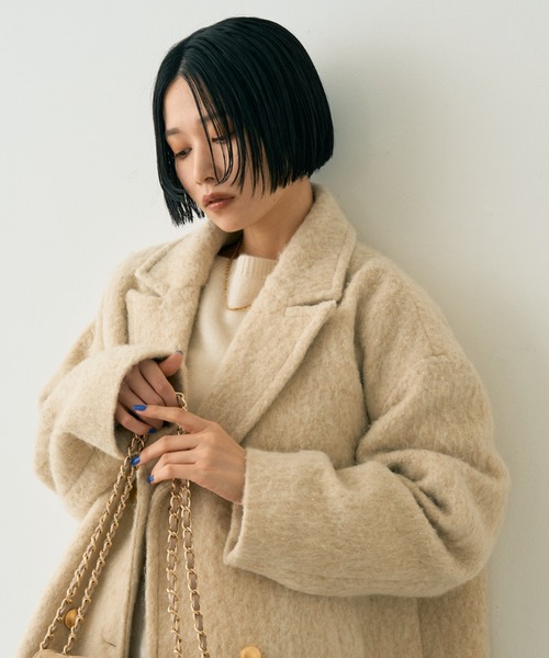 EMMA ROUGE VIF ラメシャギーコート セール】【追加4】【一部店舗限定】ラメシャギースライバーPコート