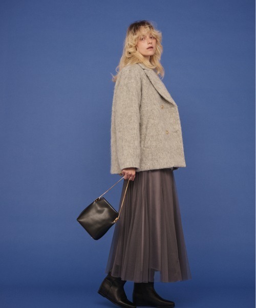 EMMA　ROUGE VIF（エマルージュヴィフ）の「【追加4】【一部店舗限定】ラメシャギースライバーPコート/ピーコート（ピーコート・レディース・ライトグレー/ベージュ・フリー）」の21枚目の写真