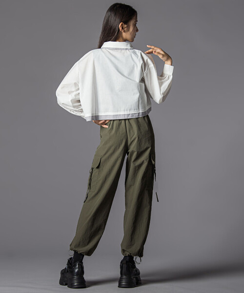 ZIDDY（ジディ）の「ドロストナイロンカーゴパンツ(130~160cm)（カーゴパンツ・キッズ・ブラック/グリーン・FREE/130cm/140cm/150cm）」の9枚目の写真