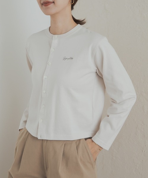 トップス GYMPHLEX SHORT CREW NECK CARDIGAN GYMPHLEX SHORT CREW NECK CARDIGAN