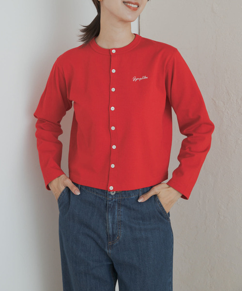 GYMPHLEX SHORT CREW NECK CARDIGAN