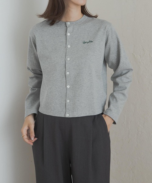 GYMPHLEX（ジムフレックス）の「GYMPHLEX　SHORT CREW NECK CARDIGAN（カーディガン/ボレロ・レディース・ベージュ系その他/ブラック/レッド/ライトグレー・14）」の9枚目の写真