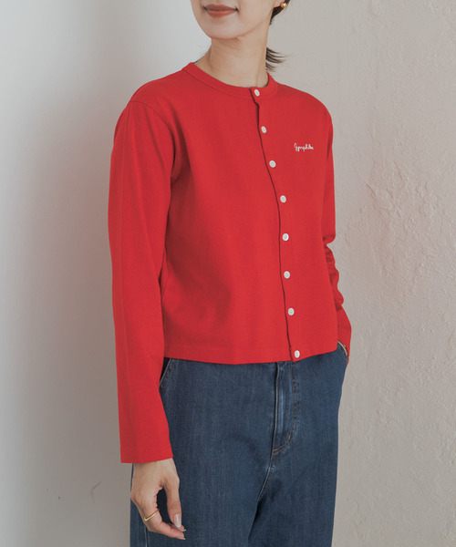 GYMPHLEX（ジムフレックス）の「GYMPHLEX　SHORT CREW NECK CARDIGAN（カーディガン/ボレロ・レディース・ベージュ系その他/ブラック/レッド/ライトグレー・14）」の13枚目の写真