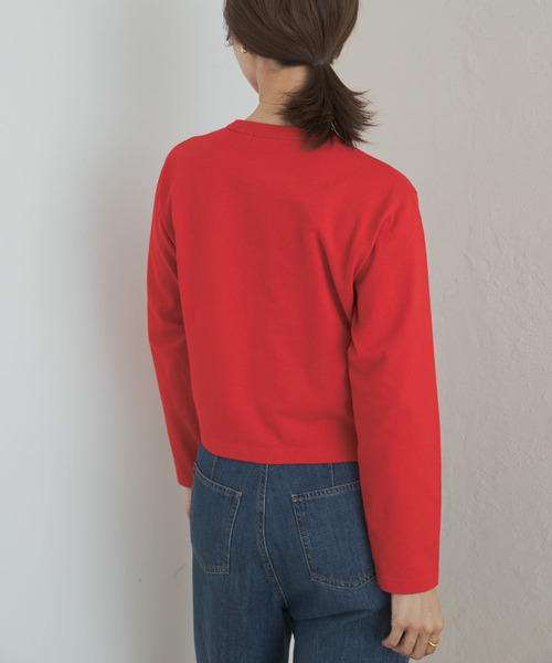 GYMPHLEX（ジムフレックス）の「GYMPHLEX　SHORT CREW NECK CARDIGAN（カーディガン/ボレロ・レディース・ベージュ系その他/ブラック/レッド/ライトグレー・14）」の15枚目の写真